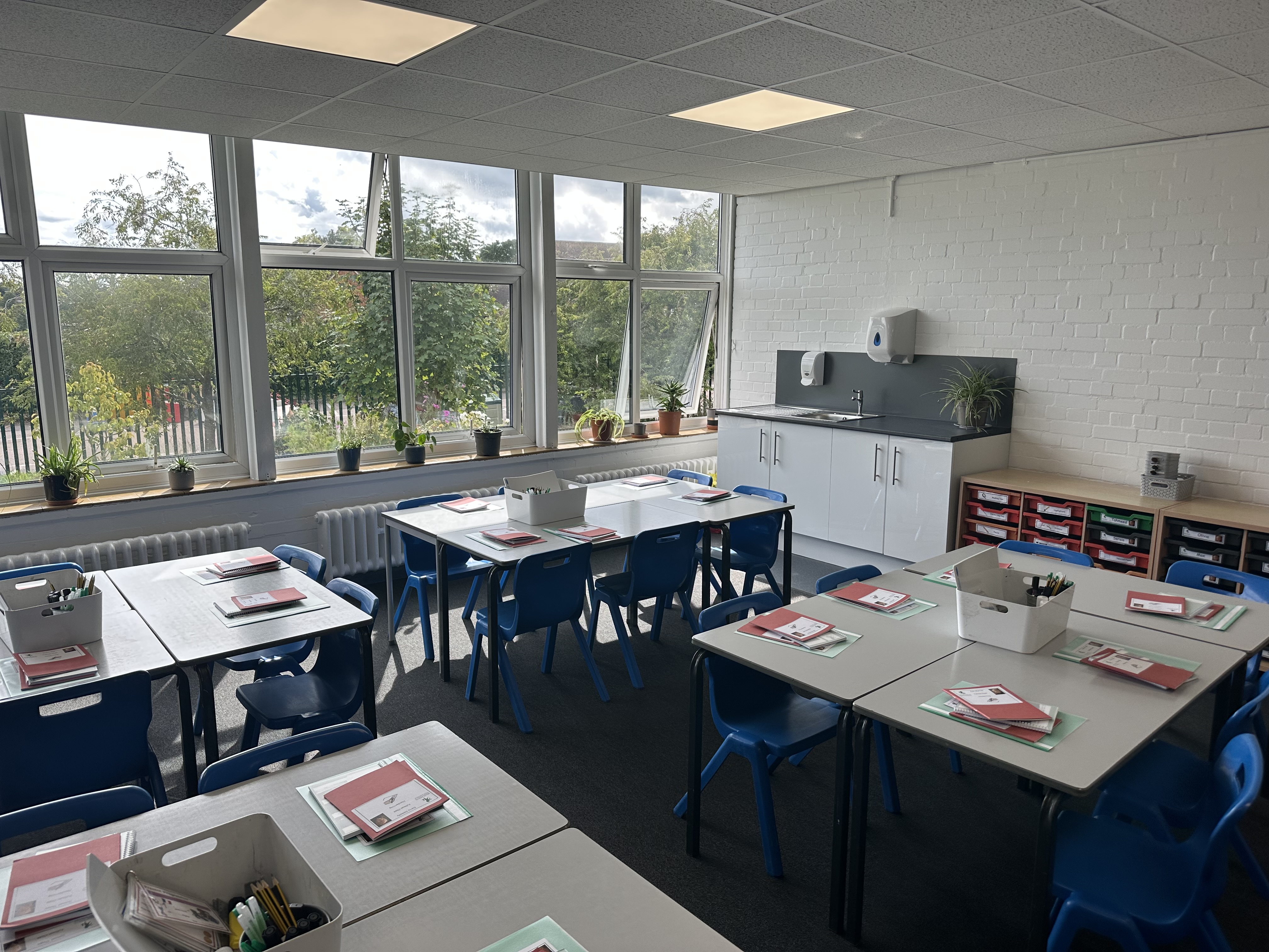 Classroom with sink installation