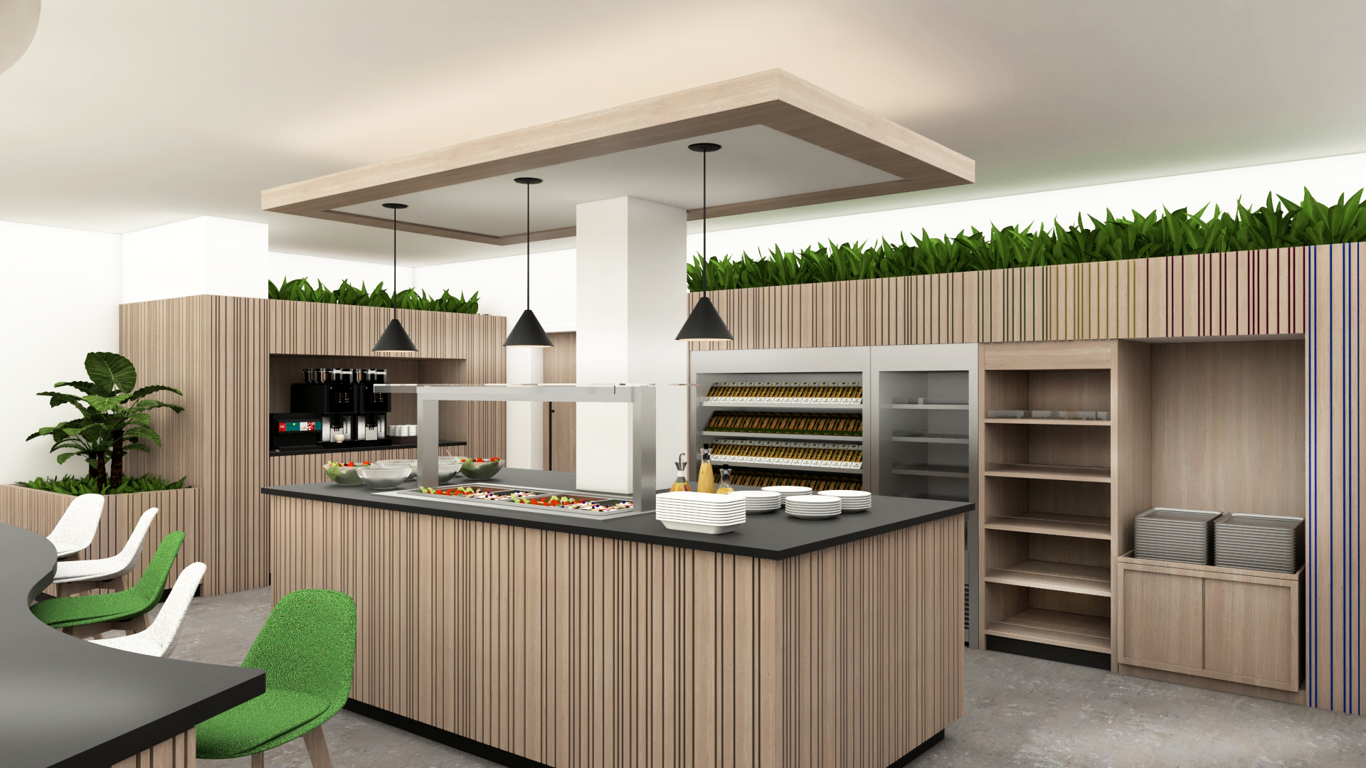 Canteen servery counter