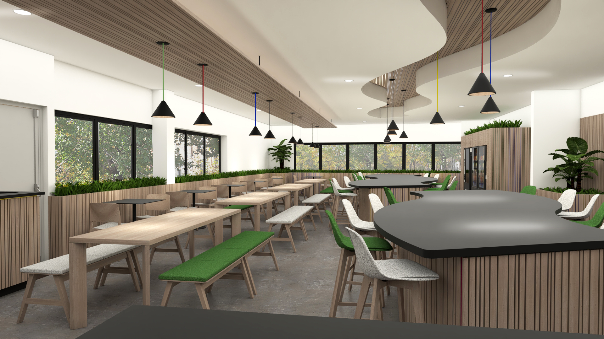 Open plan dining area