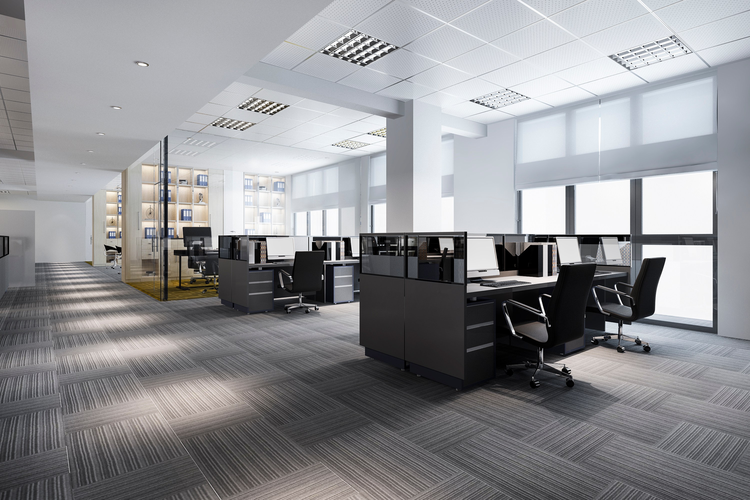 Modern open plan office fit-out by MPAF Services