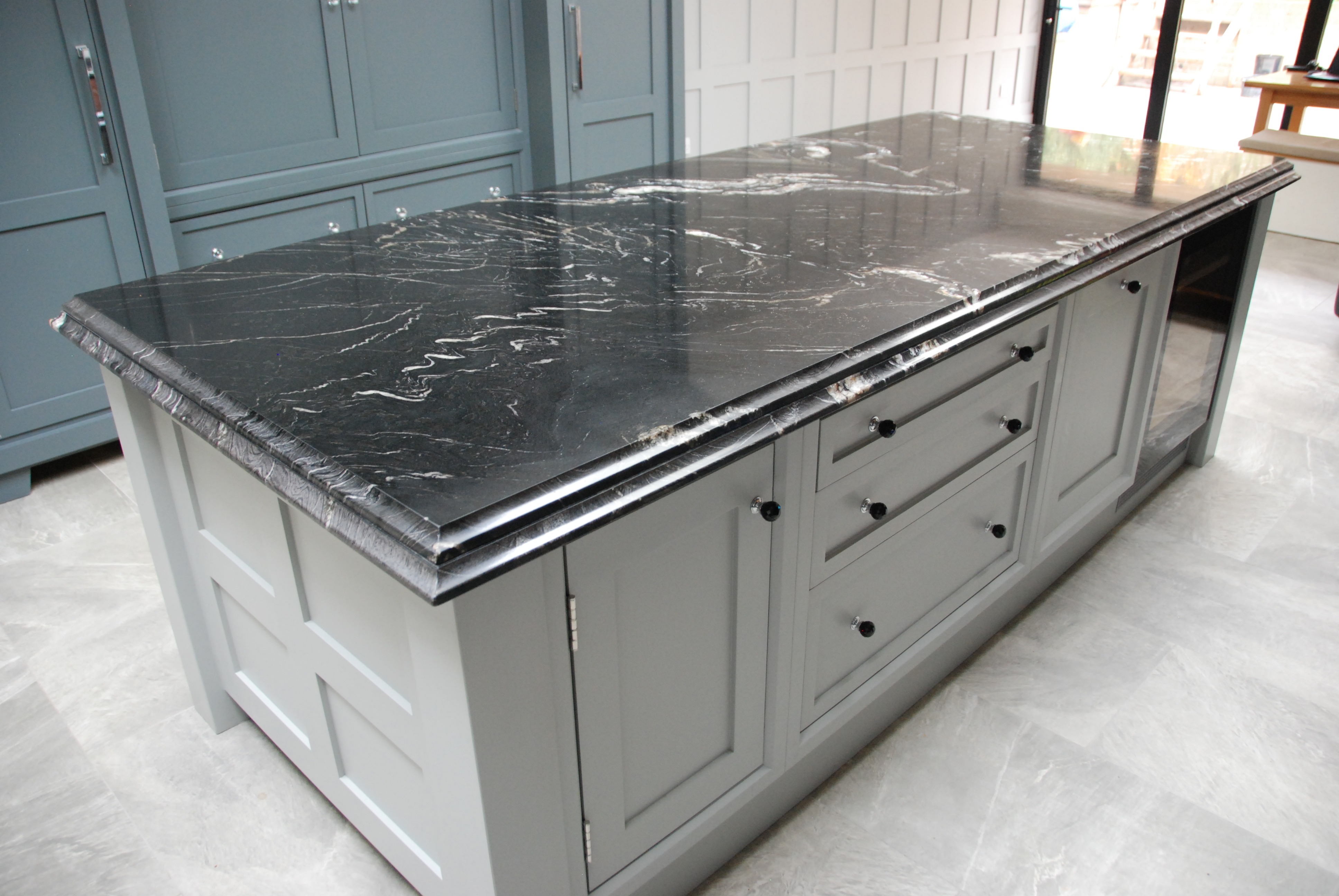 Marble worktop close-up detail