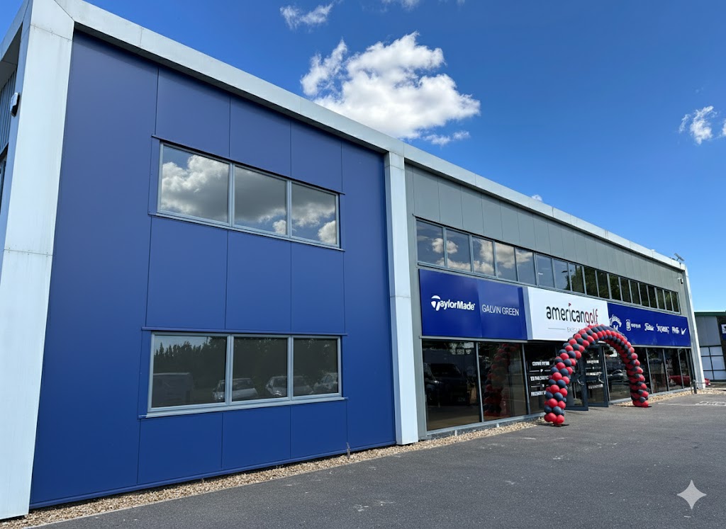 American Golf Chichester store exterior with balloon arch opening