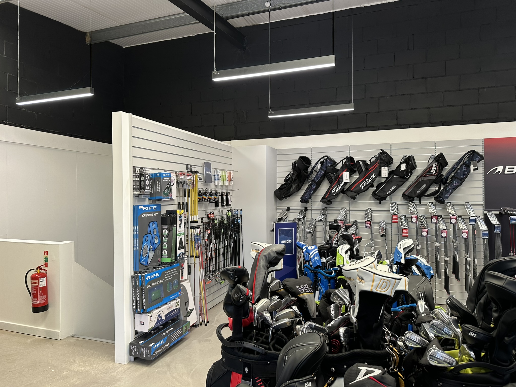 Golf accessories and junior section slatwall display