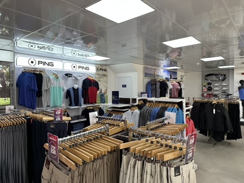 PING branded clothing and trouser rails
